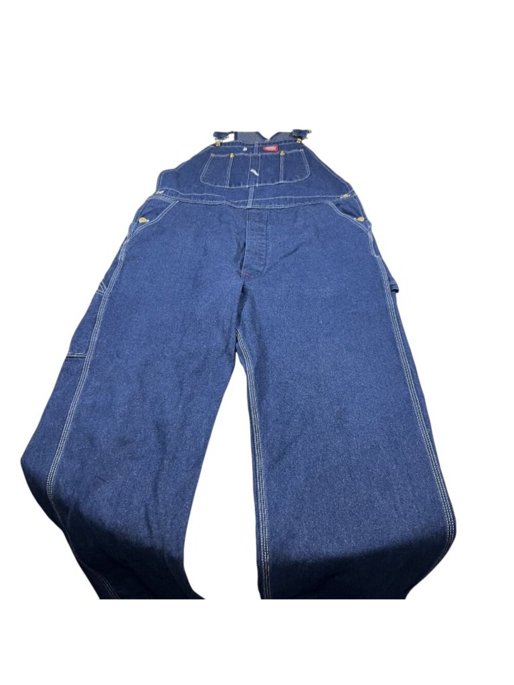 Dickies Mens Blue Denim Carpenter Dungarees Bib Overalls Size 40x30 Made in USA